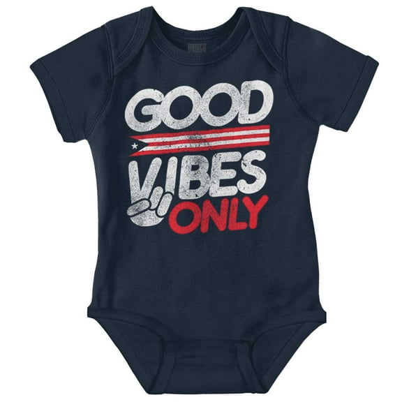 Puerto Rican Flag PR Peace Sign Romper Boys or Girls Infant Baby Brisco Brands NB