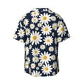 thumbnail image 2 of Wukai Daisy Floral Men's Casual Short-Sleeve Button Down Shirt - Lightweight Summer Dress Shirt for Daily Wear-X-Large, 2 of 7