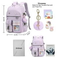 thumbnail image 3 of AO ALI VICTORY Backpack for Girls, 15.6 inch Laptop School Bag Kids Kindergarten Elementary  Large Bookbags for  Girls Women Students Casual Travel Daypacks (Purple), 3 of 7