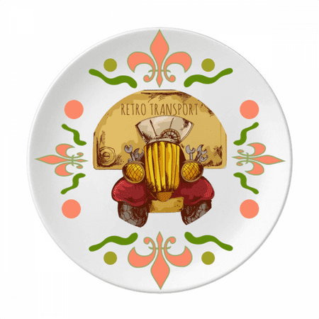 

Cartoon Retro Vintage Car Transport Britain UK Flower Ceramics Plate Tableware Dinner Dish