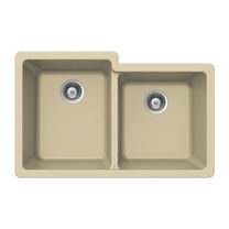 Houzer Quartztone 33 in Sand Granite Composite Undermount 60/40 Double Bowl Kitchen Sink - M-175U SAND