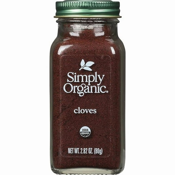 Simply Organic Ground Cloves 2.82 Ounce Jar, Pure Organic Ground Cloves, Kosher, Pungent Warm Aroma, Bittersweet & Spicy