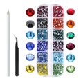 thumbnail image 1 of 1728-4320 piezas de de imitación para decoración de uñas, de imitación con parte posterior plana de cristal con pinzas de selecció Muticolor Macarena Adorno de pedrería, 1 of 4