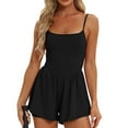 thumbnail image 2 of cfhntfmh Romper for Women Casual Sleeveless Spaghetti Strap Outfits Summer Baggy Double Lined Slim Short Jumpsuit, 2 of 7
