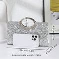 thumbnail image 2 of Jaucin Wedding Clutch Silver Purse for Women Evening Dress Purses Formal, 2 of 14