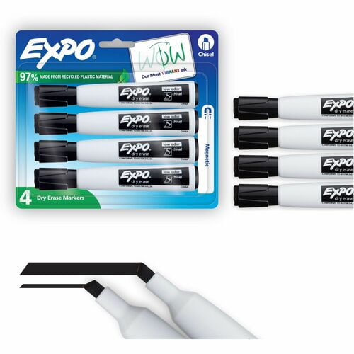 Expo Magnetic Dry-erase Marker, Erasable, Black Ink/ (1944729A) | 2 Packs (8 Total)