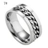 Sehao Men'S Titanium Steel Chain Rotation Ring Cross Border Ring Silver 7 Jewelry