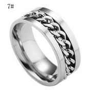 Mortilo Men's Titanium Steel Chain Rotation Ring Cross Border Jewelry Ring