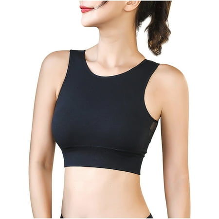 Women s Solid Color Sleeveless Off Shoulder Comfortable Bra With Wireless Full Coverage And Seamless Women s Yoga Sports Top And Underwear With Embedded Padding