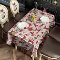 thumbnail image 3 of Beige Christmas Santa and Gift Pattern Rectangle Tablecloth 60"x102",Waterproof Polyester Rectangle Table Cloth, Wipeable Spillproof Polyester Tablecloth for Dining, Camping, Indoor and Outdoor, 3 of 6
