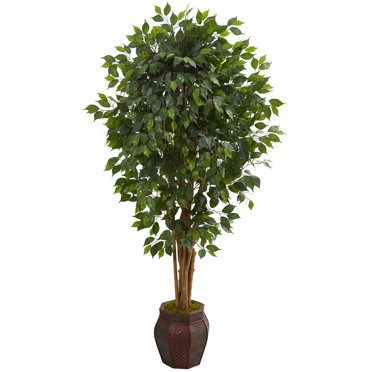 Nearly Natural 6' Ficus Artificial Tree in Decorative Planter