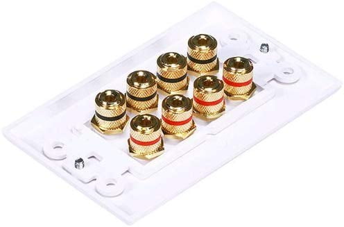 Premium 2 Connector Banana Wall Plate Banana Plug Binding Post Wall Plate for Speakers 5 Pack iMBAPrice Premium 2 Connector Banana Wall Plate Banana Plug Binding Post Wall Plate for Speakers 5 Pack iMBAPrice