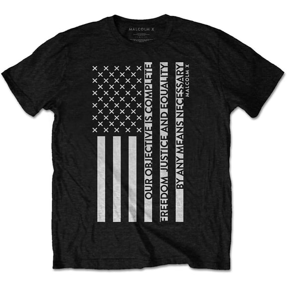 Men's Malcolm X Freedom Flag Slim Fit T-shirt Small Black