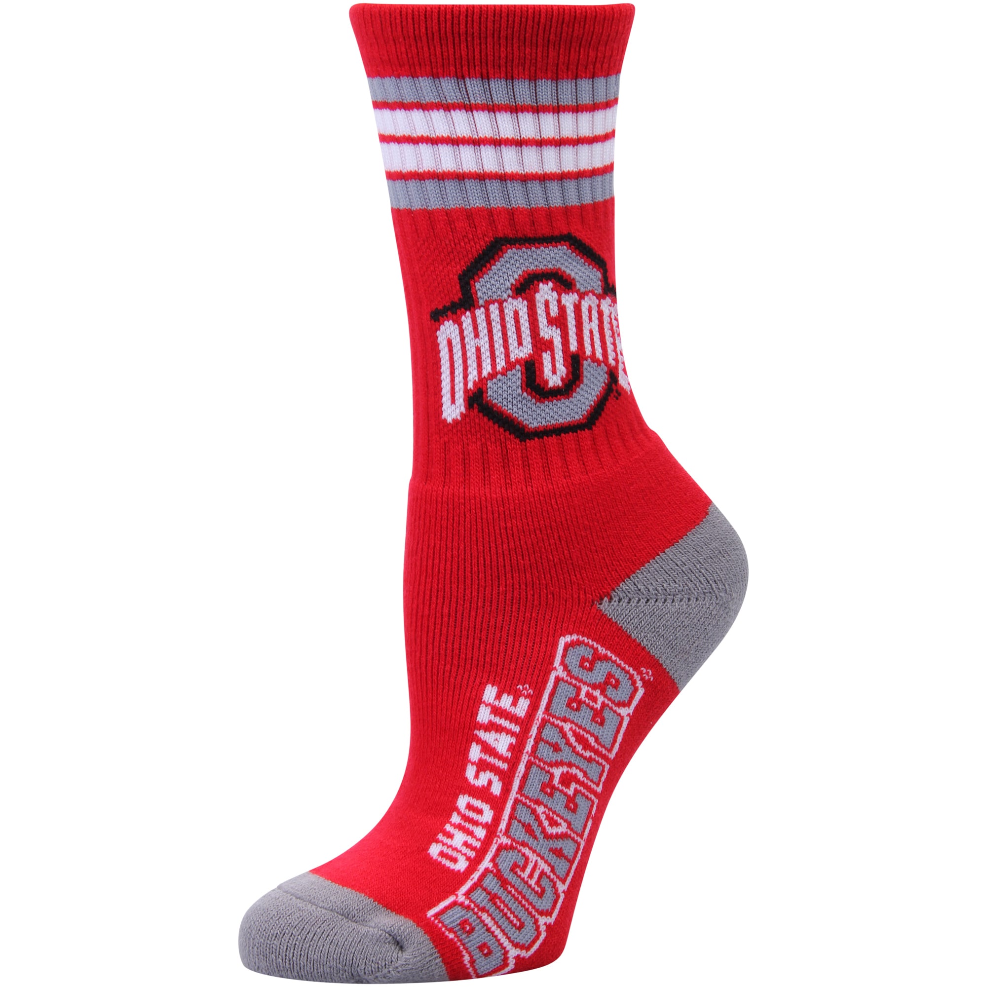 Got Marbled Ohio State Buckeyes 4 Stripe Deuce Socks Mens Size X-Large 13-15 XL For Bare Feet
