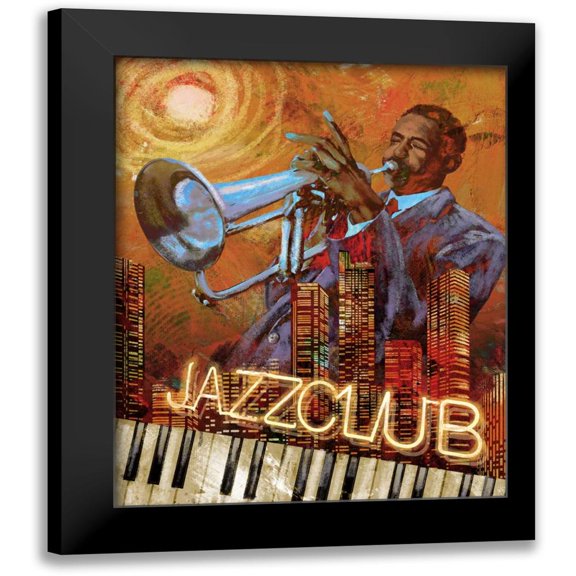 Knutsen, Conrad 12x14 Black Modern Framed Museum Art Print Titled - Jazz Club