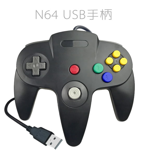 For Nintendo 64USB Wired Gamepad for Host N64 Controller Gamepad Joystick for Classic 64 Console Games for Mac Computer PC (Transparent Blue)