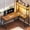 Rustic Brown, variant on SEDETA L Shaped Gaming Desk, Reversible 45.3” Small Corner Desk with Power Outlet and LED Lights, Corner Gaming Desk with Storage Shelves, Hooks for Small Space, Black