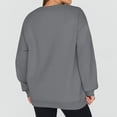 thumbnail image 4 of dGslk Women's Oversized Crewneck Sweatshirt Long Sleeve Pullover Soft Loose Fit Casual Solid Color Top for Fall Winter Gray L, 4 of 4