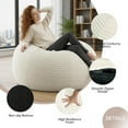 thumbnail image 4 of LinkRomat Large Bean Bag Chair with Memory Foam, Lounger with Removable Fluffy Cover, Filler Included, for Living Room, Bedroom & Dorm（3.5FT White）, 4 of 7