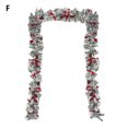 thumbnail image 3 of Christmas Artificial Wreath Flocking Snow Covered Rattan Upside Down Tree Red Bowknot Ribbon Scene Layout Shiny Balls Xmas Door Decor Hanging Garland Pendant for Party, 3 of 3