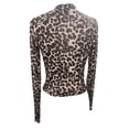 thumbnail image 5 of Jamsmile Women T-Shirts Leopard Print Mesh Ruffles Long Sleeve Fitted T Shirts Top Casual Stretch Undershirts, 5 of 7