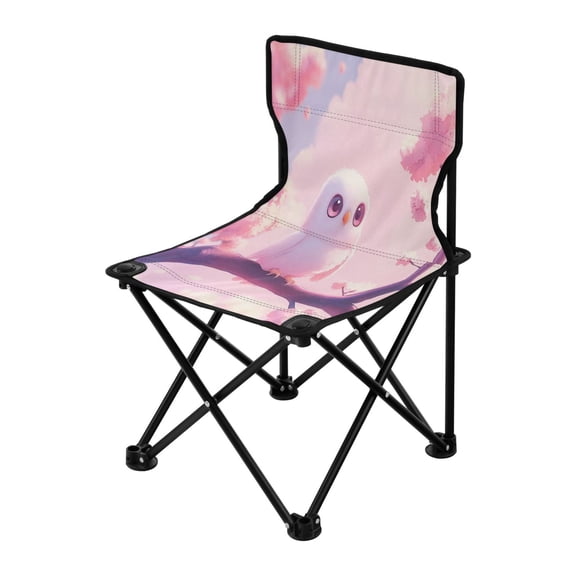 Outdoor Folding Chair 14.46x14.46x22.83 Inches, Camping Folding Chair Easy to Carry Ideal for Outdoor Picnics Camping Park Fishing Super Cute Pink Owl