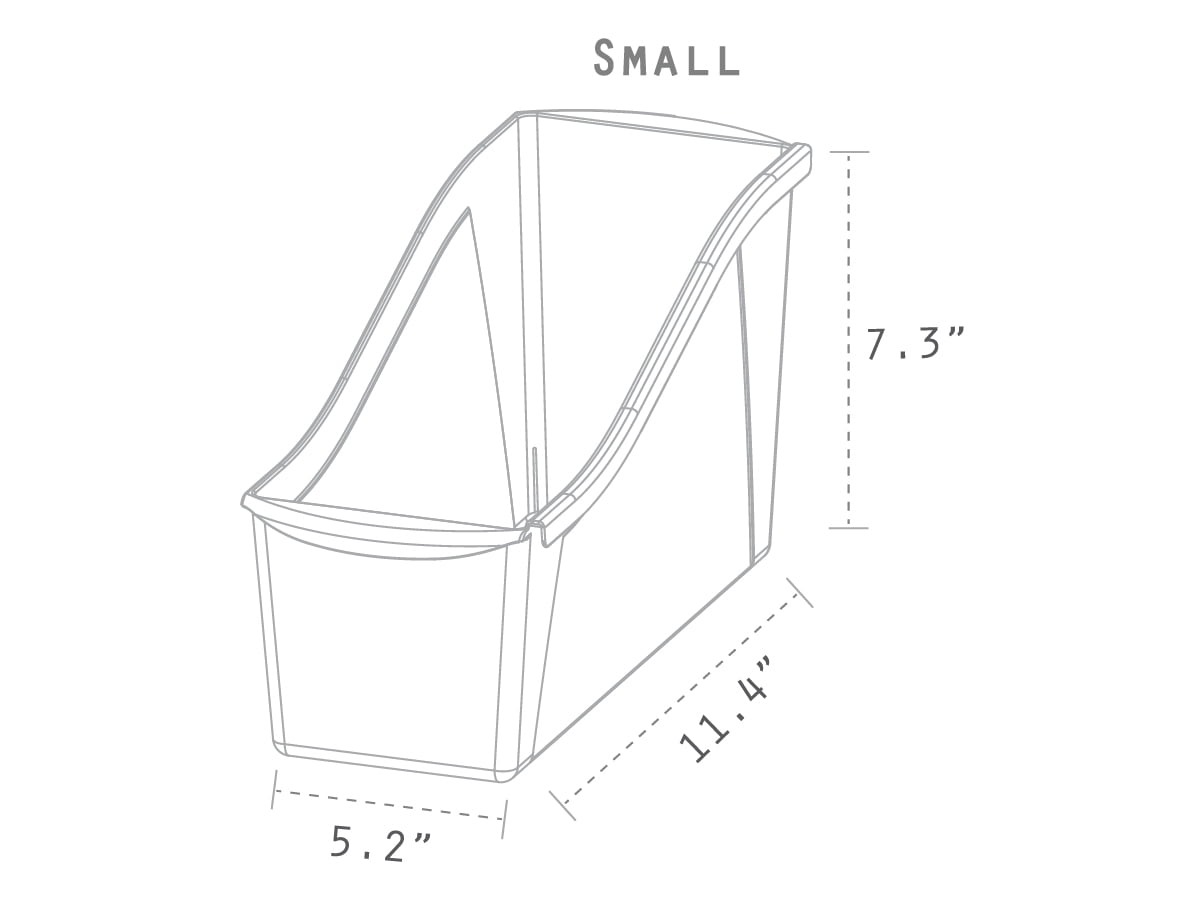 Storex Interlocking Small Book Bin, Plastic Desktop Storage for Letter Paper, Red, 6-Pack