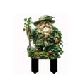 thumbnail image 2 of Charming Green Leaf Gnome with Shovel Acrylic Garden Stake Ground Plug - Outdoor Patio Lawn Yard Decor, Waterproof Durable Gift for Garden Lovers, 2 of 4