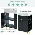 thumbnail image 5 of 21.6-inch black bathroom cabinet, stylish and practical design, combination cabinet, bathroom storage cabinet, storage cabinet with ample storage space, single ceramic sink,, 5 of 9