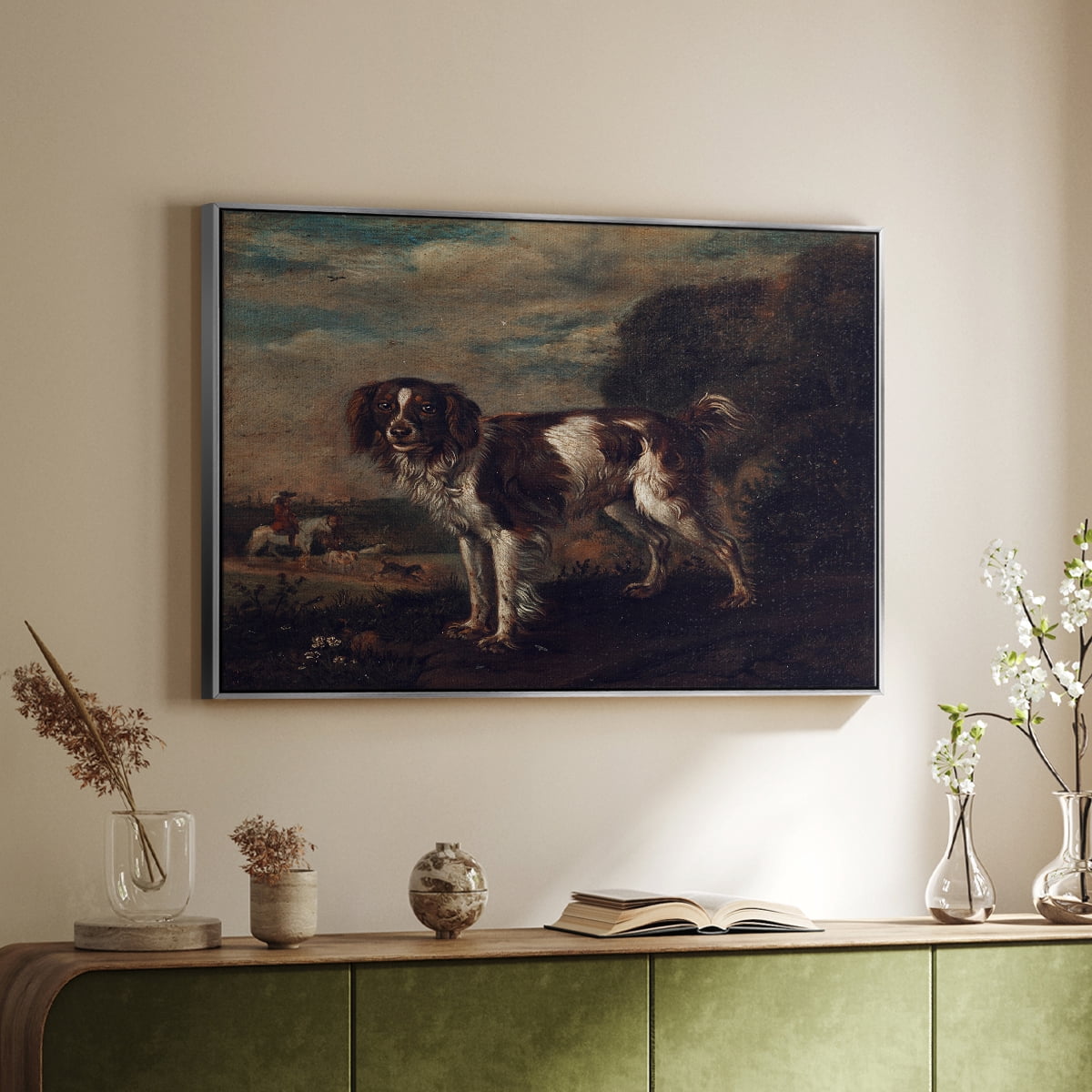 Vintage Animal Print-VIII By Wexford Home Framed in Silver Wood Gallery Wrapped Canvas 27 in. x 41 in.