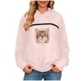 thumbnail image 5 of Pet Pouch Hoodie for Women with Kangaroo Pocket,Cat Dog Carrier Hoodies,Winter Warm Fleece Pullover Soft Lightweight Sweatshirts for Pet Animal Lover, 5 of 6