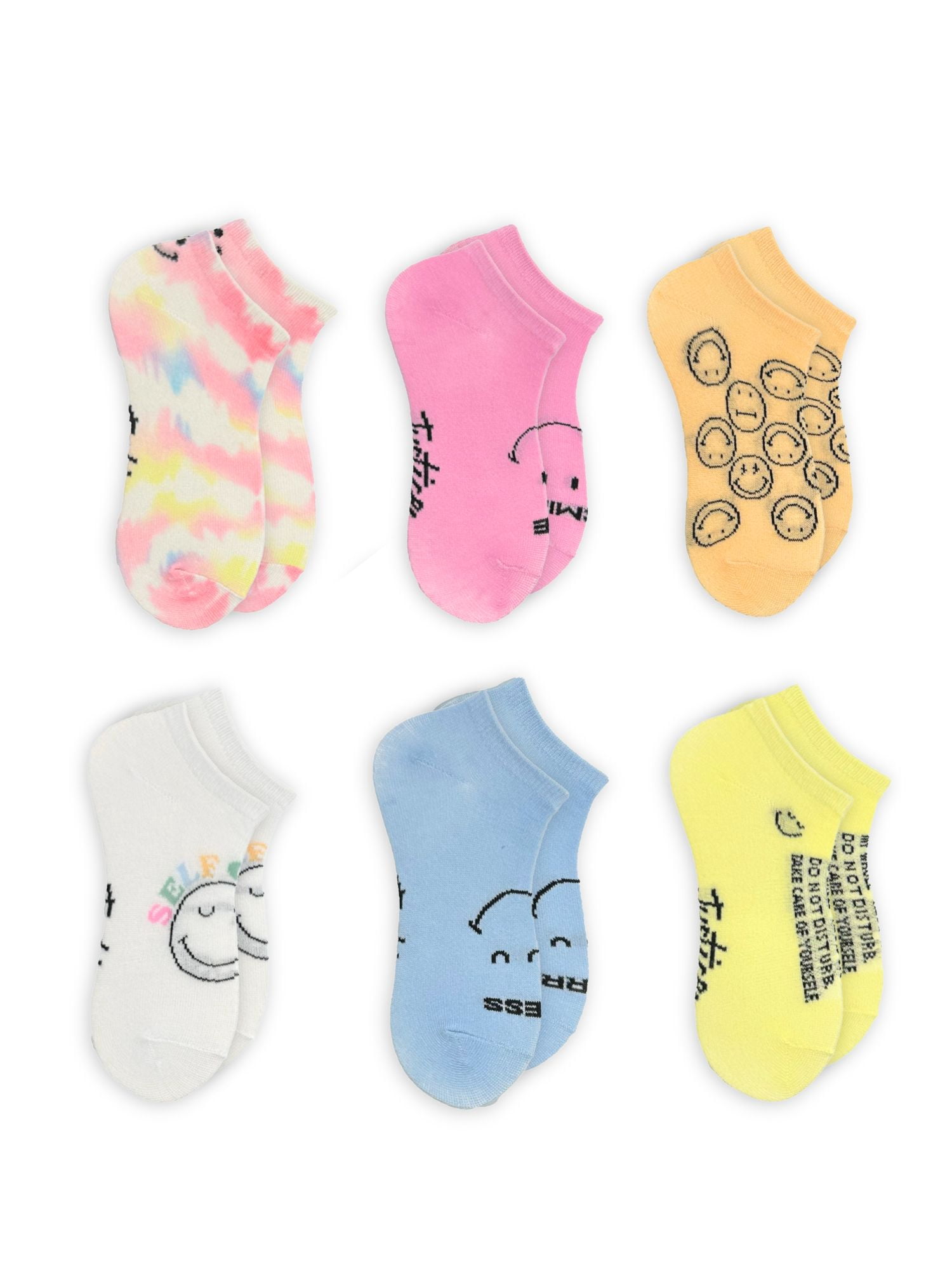 Justice Girls No-Show Socks 6-Pack, Sizes M-L