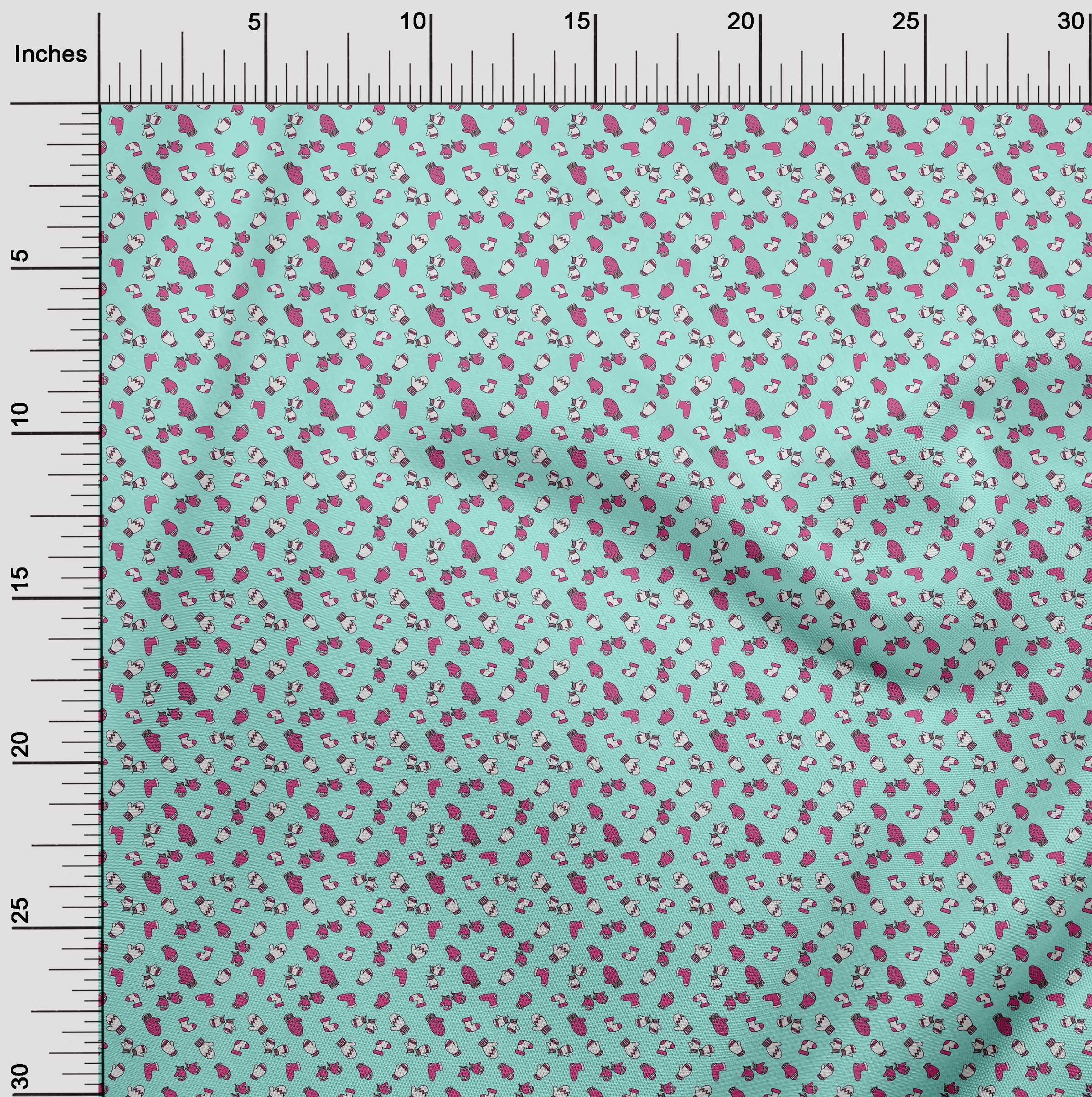 oneOone Cotton Poplin Twill Aqua Blue Fabric Christmas Dress Material Fabric Print Fabric By The Yard 56 Inch Wide