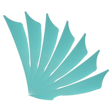4 Inch Arrow Vanes 20 Pack Turkey Feather Fletching Archery Fletch Right Wing for Hunting Target Shooting Black Cyan