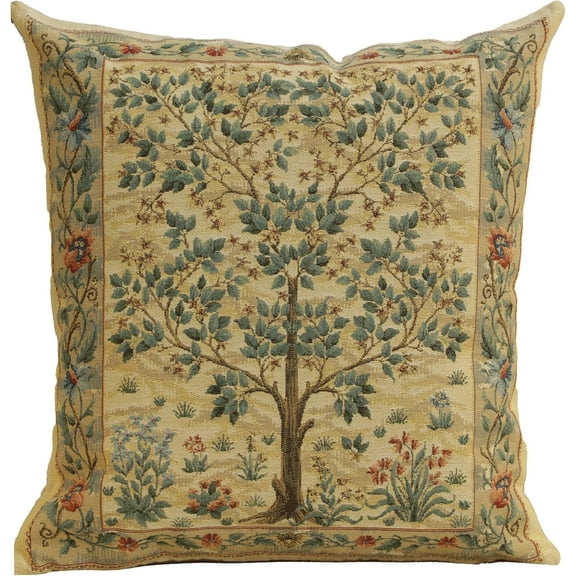 Ryan  Home Furnishings Throw Pillow Covers, Decorative Boho Pillow Covers for Couch, Light Tree of Life Square Cushion Cases 18x18 in, for Cozy Bedroom Decor