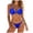 Blue, variant on Women Sexy Pearl Bikini Set High Cut 2 Piece String Triangle Swimsuit Criss Cross Cheeky Beach Tan Thru Bathing Suit (White, M)