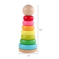 thumbnail image 5 of GEMEM Anillos apilables de juguete, apilador de arcoíris de madera, juguetes de aprendizaje para niños pequeños de 18 meses y 2 años, no tóxico, 5 of 5