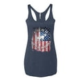 thumbnail image 2 of Wild Bobby US Flag Ford Bronco Women Tri-Blend Racerback Tank Top, 2 of 6
