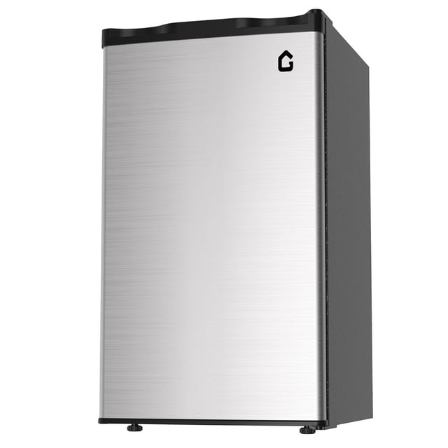 BeesClover Mini-Frigo de 3,2 Pi3 avec Congélateur, Réfrigérateur Compact à Porte Simple, Économie d'Énergie, Petit Frigo avec Contrôle du Thermostat Réglable, Mini-Frigo pour Chambre, Dortoir, Bureau, Argent