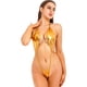 thumbnail image 5 of Traje de baño mini micro sexy para mujer, brillante, con cuello halter, cordones, sin espalda, lencería, traje de baño con cuello halter y cordones, sin espalda, 5 of 5