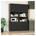 thumbnail image 4 of Kitchen Pantry Cabinet, 71" Tall Cupboard Pantry Cabinet with Doors and Adjustable Shelves, Freestanding Utility Storage Cabinet with Open Countertop, Pantry Cabinets for Kitchen, Dining Room Black, 4 of 9