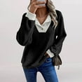 thumbnail image 2 of Bovemsi Womens Sweaters Cozy Loose Long Sleeved Top For Women In Winter Blocked Ribbed Pullover Knit Sweater Business Casual Sweaters, 2 of 4