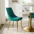 thumbnail image 2 of Home Square 2 Piece Modern Performance Velvet Dining Chair Set in Teal/Gold, 2 of 8