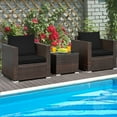 thumbnail image 3 of Patiojoy 3PCS Patio Rattan Furniture Set with 2 Cushioned Sofas & Coffee Table for Outdoor Black, 3 of 6