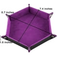 thumbnail image 2 of 4 Pieces Dice Tray Set Foldable Dice Trays Hexagon Dice Rolling Tray PU Leather Dice Holder for Dice Games Like RPG, DND, and Other Table Games (Red, 2 of 5