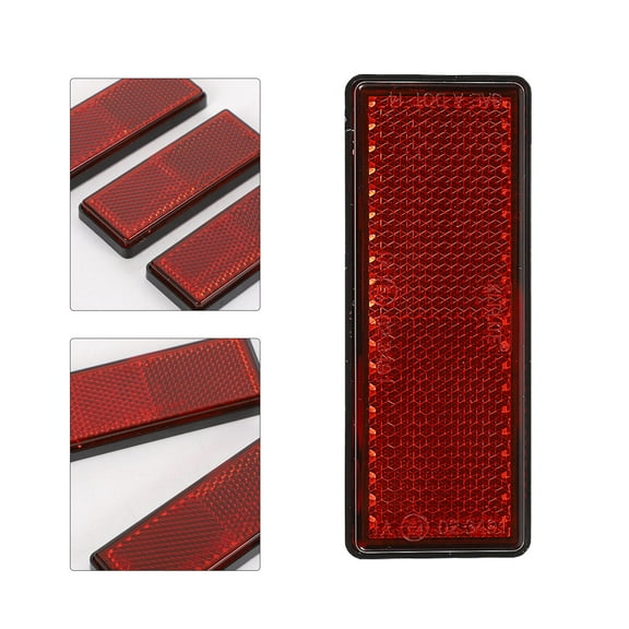Toyvian 10 Pcs Red Plastic Reflector Stick on Reflectors for Auto Improve Visibility