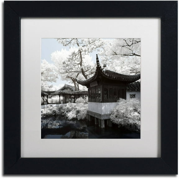 Trademark Fine Art "Winter Temple" Canvas Art by Philippe Hugonnard, White Matte, Black Frame