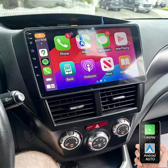 Gsuatey Car Stereo Radio for Subaru Forester WRX Impreza 2008-2012, 9-inch Touch Screen GPS Navi Head Unit with Wireless Carplay/Android Auto WiFi FM/RDS Bluetooth Backup Camera 4 64GB