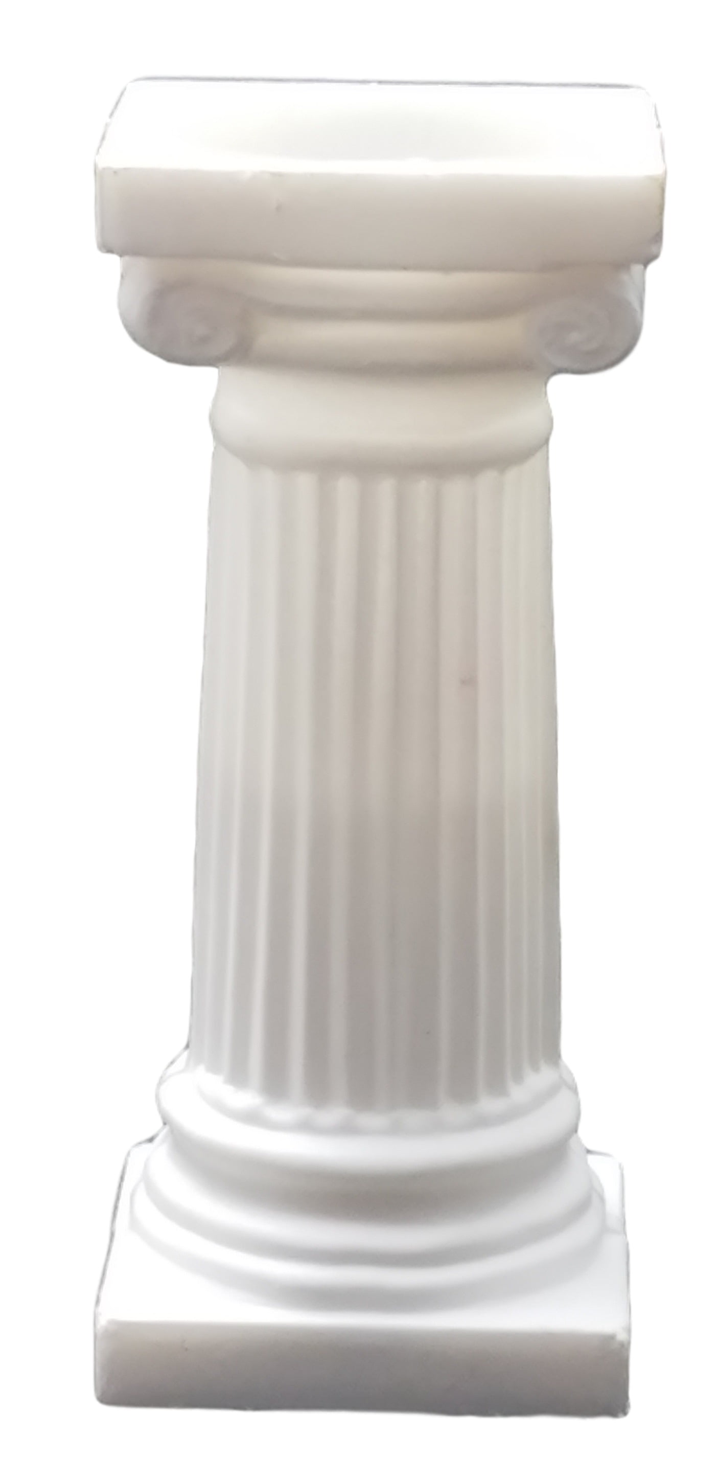 12 White plastic PILLARs small pedestals stands 3" tall 1.25 bottom