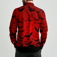 thumbnail image 4 of Domuza Button Down Shirt Men Long Sleeve Halloween Funny Horror Print Relaxed Fit T-Shirts Lightweight Casual Collared Dress Shirts for Halloween Party Wine M, 4 of 7